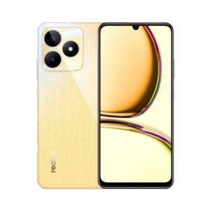 Celular Realme C53 con diseño fino, en color dorado